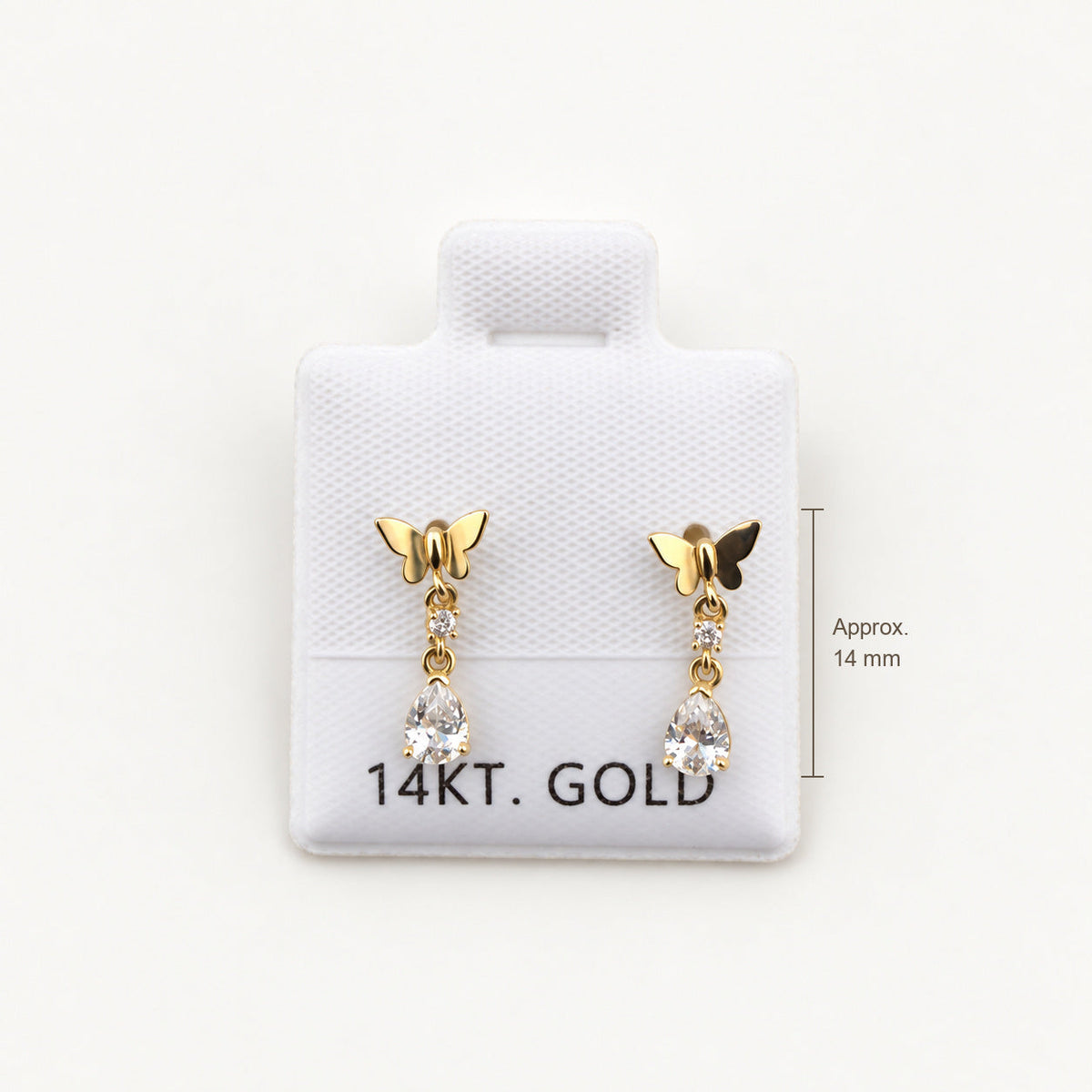 Approximate full earring length: 14 mm
