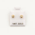 14K Gold Faceted Ball Stud Earrings