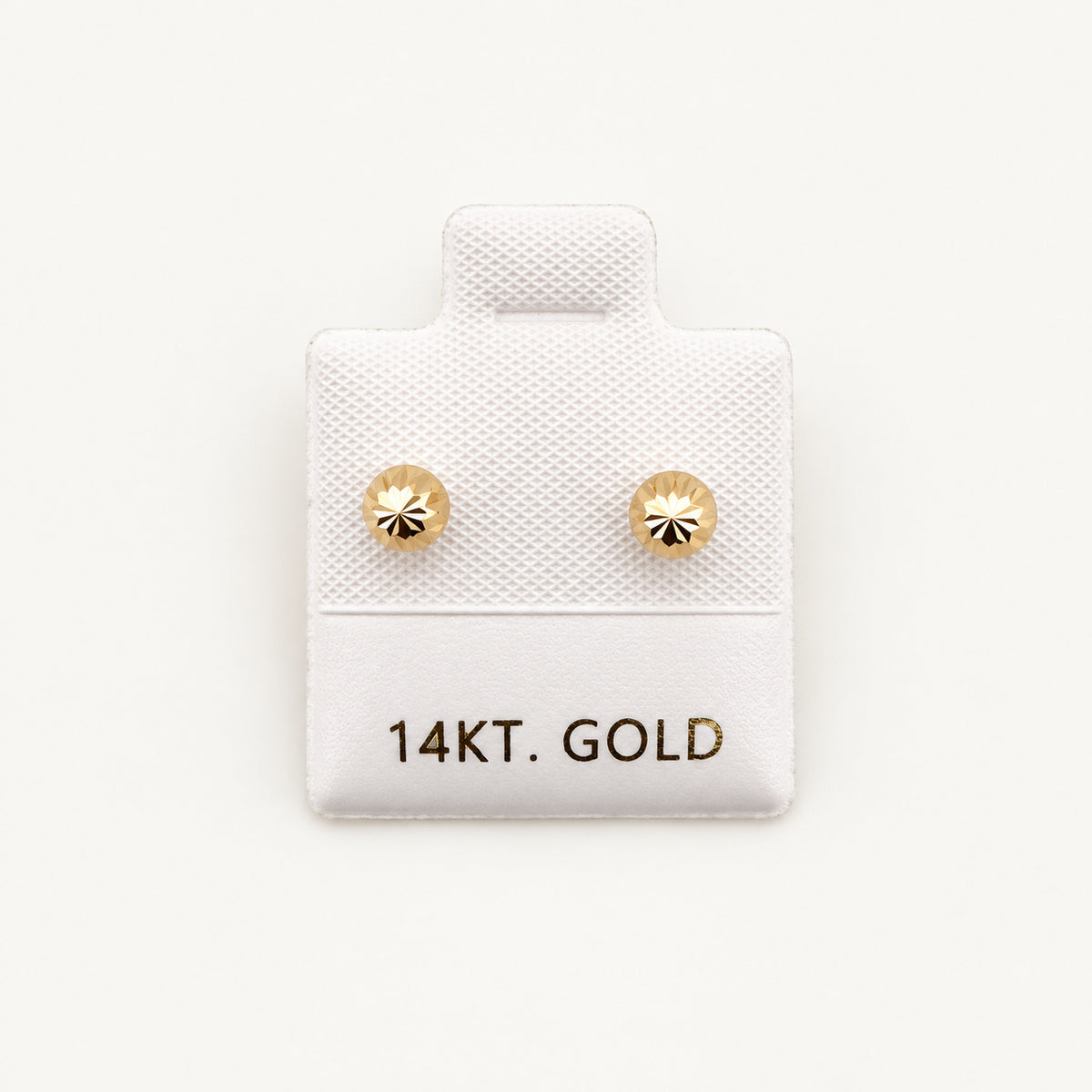 14K Gold Faceted Ball Stud Earrings