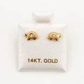 14K Gold Turtle CZ Stud Earrings
