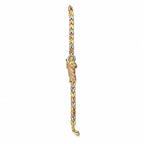 14K Gold Multi-Tone Religious Medallion CZ Bracelet — overall view
