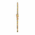 14K Gold Multi-Tone Religious Medallion CZ Bracelet — overall view