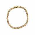14K Gold Multi-Tone Floral Link Bracelet — overall view