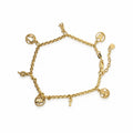 14K Gold Good Luck Charm Bracelet — overall view