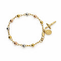 14K Gold Multi-Tone Beaded Rosary Bracelet — overall view