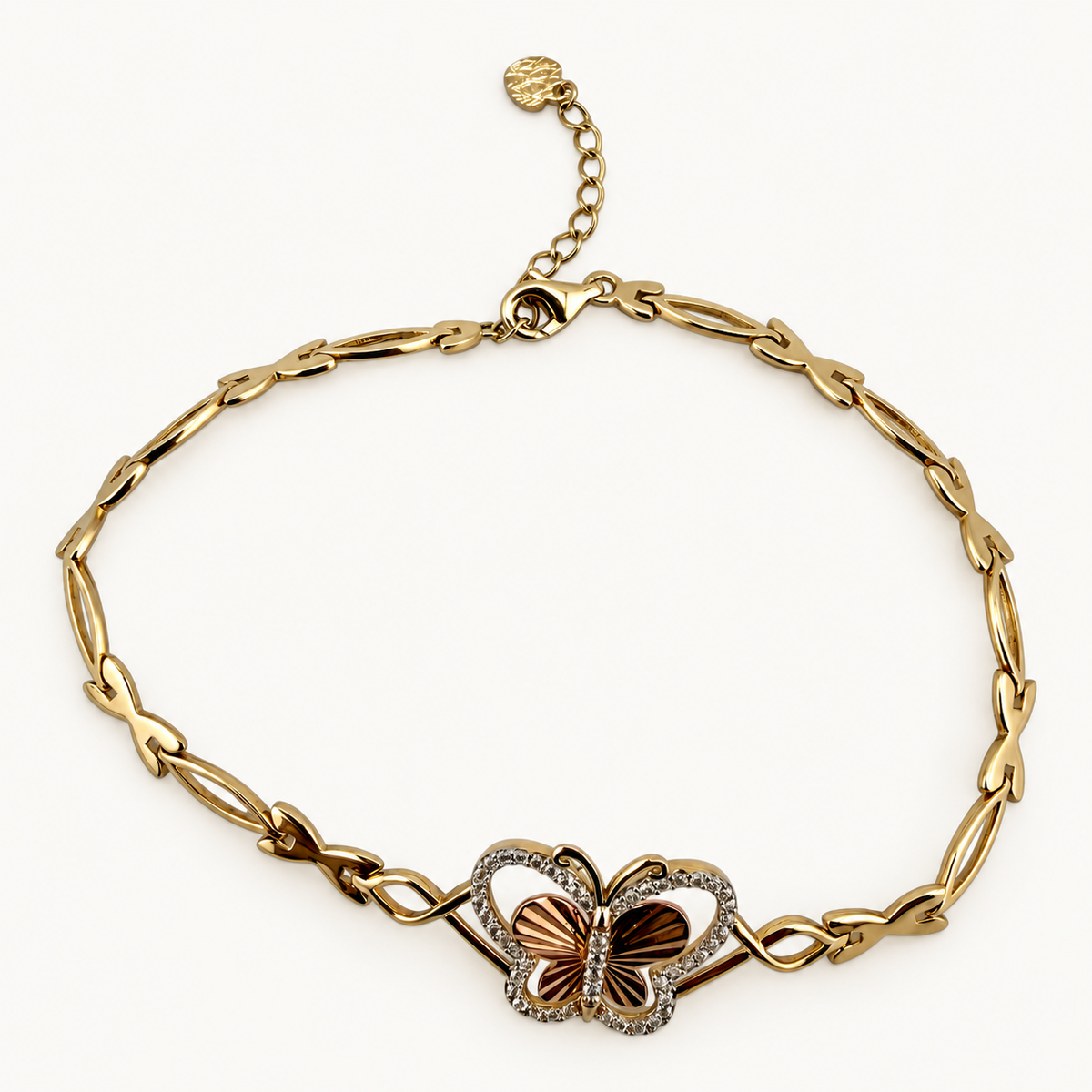 Butterfly Motif Link Bracelet — overall