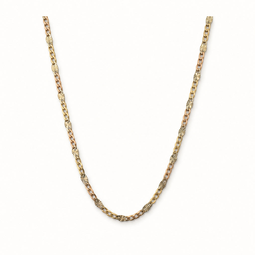 14K Gold Starburst Figaro Chain - 2mm — overall
