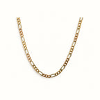 14K Gold Figaro Tri-Color Chain - 3mm — overall