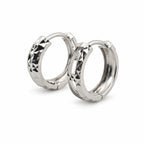 14K Gold Faceted Hoop Earrings — front