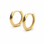 14K Gold Flat-Profile Hoop Earrings — front