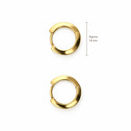 14K Gold Flat-Profile Hoop Earrings — top, approximate size reference