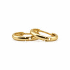 14K Gold Classic Rounded Hoop Earrings — low-angle