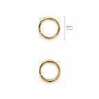 14K Gold Classic Rounded Hoop Earrings — top, approximate size reference