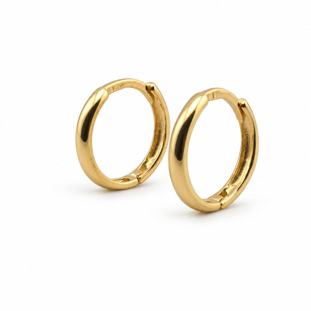 14K Gold Classic Rounded Hoop Earrings — front