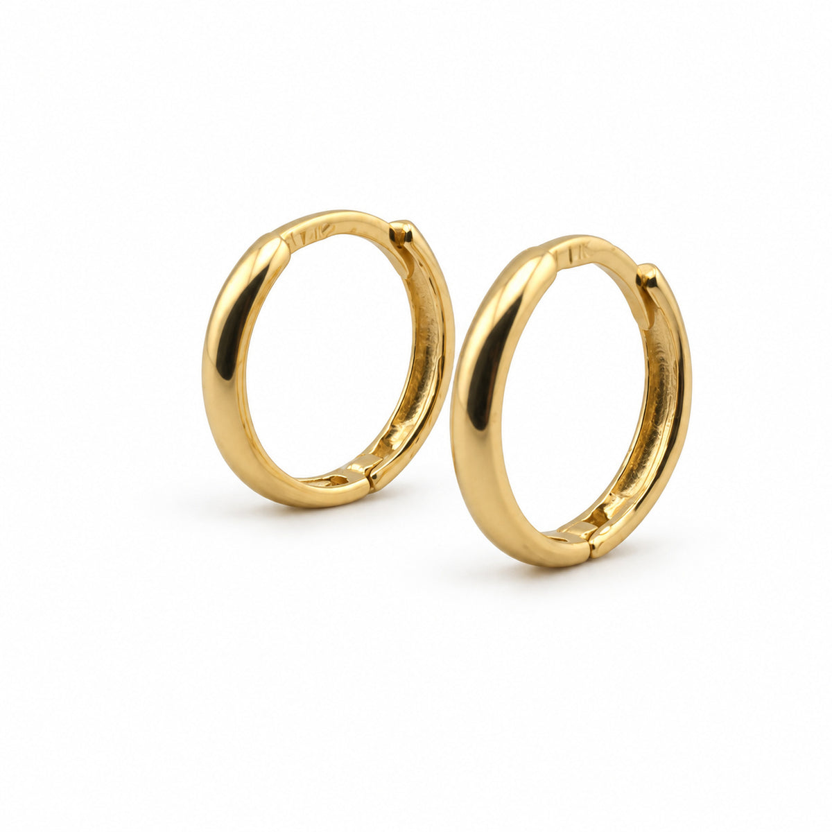 14K Gold Classic Rounded Hoop Earrings — front
