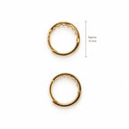 14K Gold CZ Accent Hoop Earrings — top, approximate size reference