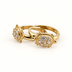14K Gold Turtle CZ Hoop Earrings — low-angle