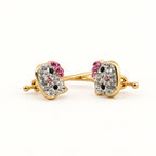 14K Gold Cat-Detail Earrings — low-angle