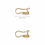 14K Gold Bear-Detail Drop Earrings — top, approximate size reference