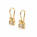 14K Gold Bear-Detail Drop Earrings — front