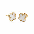 14K Gold Light Clover Stud Earrings — front