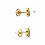 14K Gold Rounded Light Clover Stud Earrings — top view, approximately 10 mm