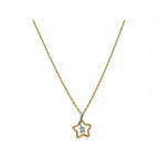 14K Gold Open Star CZ Necklace — overall