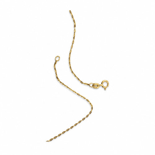 14K Gold Crescent Moon and Star CZ Necklace — detail
