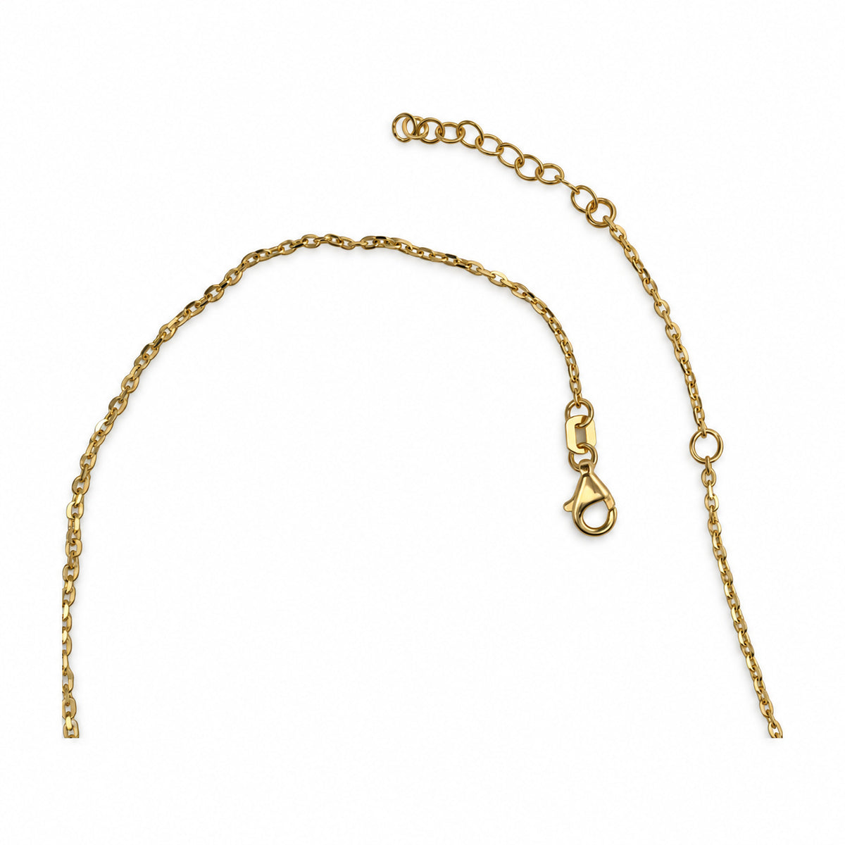 14K Gold Black Clover Y Necklace — detail