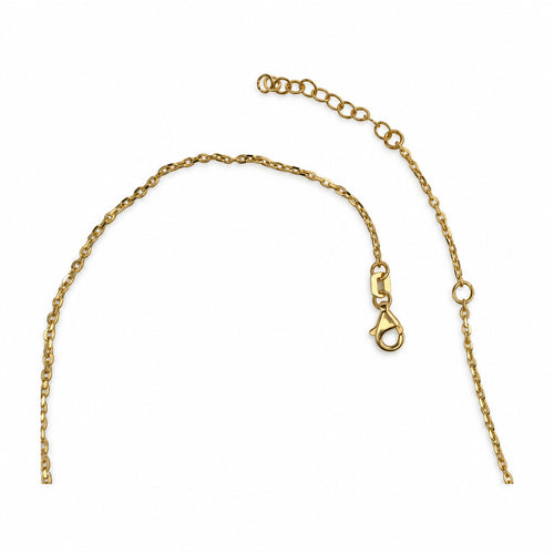 14K Gold Black Clover Y Necklace — detail