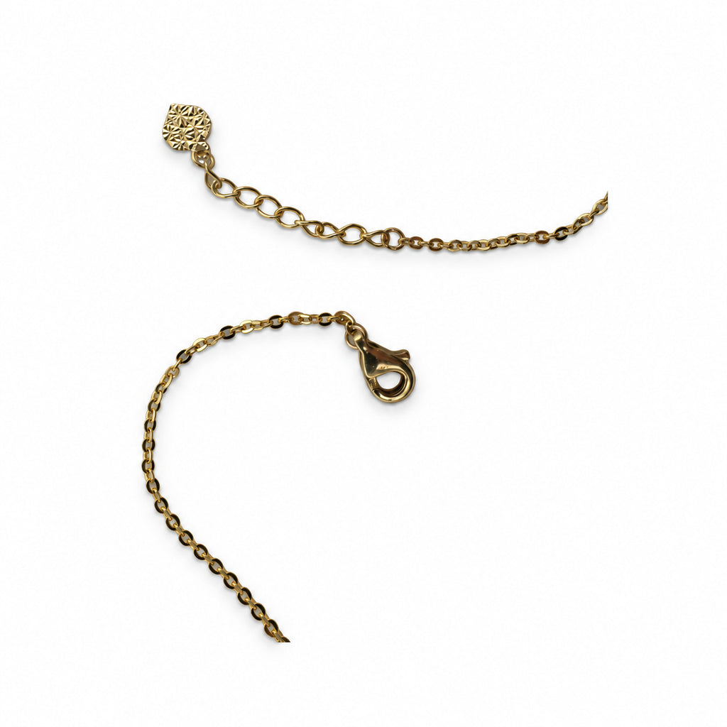 14K Gold Heart CZ Necklace — detail