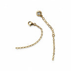 14K Gold Mom Double Heart CZ Necklace — detail