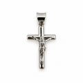 14K Gold Polished Crucifix Pendant, front view