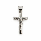 14K Gold Polished Crucifix Pendant, front view