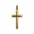 14K Gold Classic Cross Pendant, front view