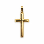 14K Gold Classic Cross Pendant, front view