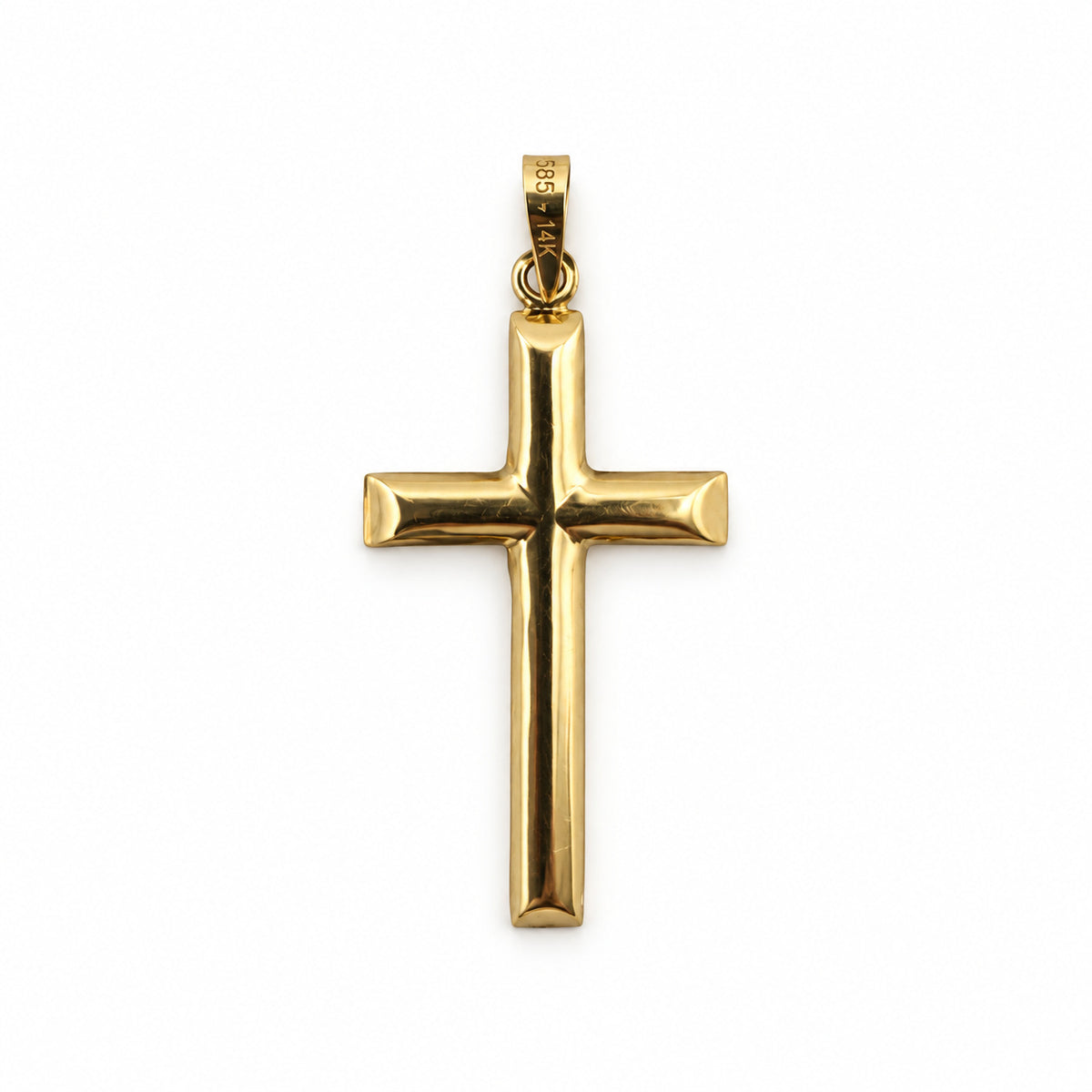 14K Gold Classic Cross Pendant, front view