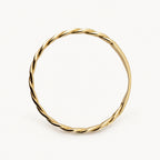 14K Gold Braided Band Ring — overhead view
