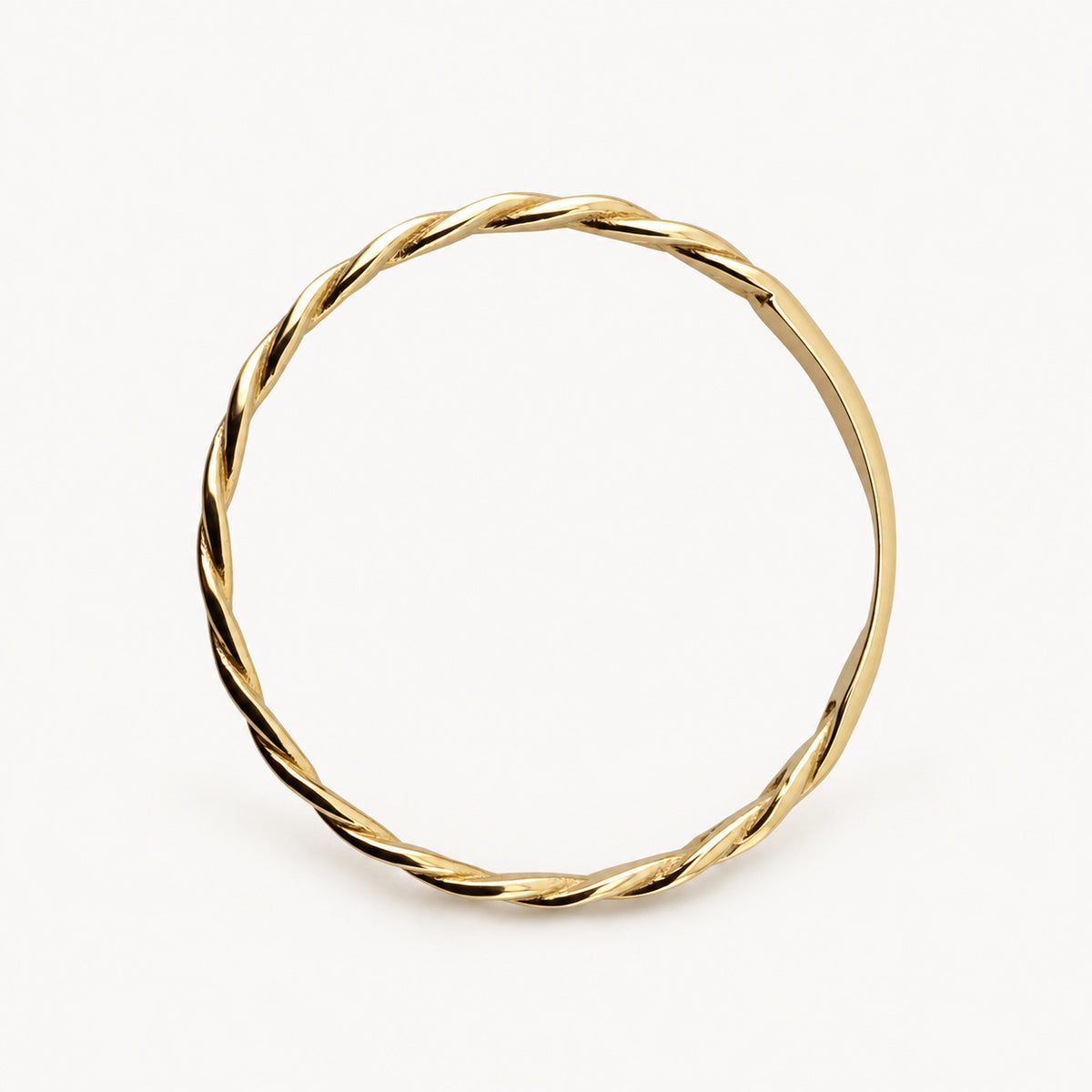 14K Gold Braided Band Ring — overhead view