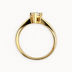 14K Gold Marquise Solitaire Ring — profile view