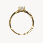 14K Gold Petite Round Solitaire Ring — profile view