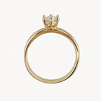 14K Gold Marquise Three-Row Ring — profile view