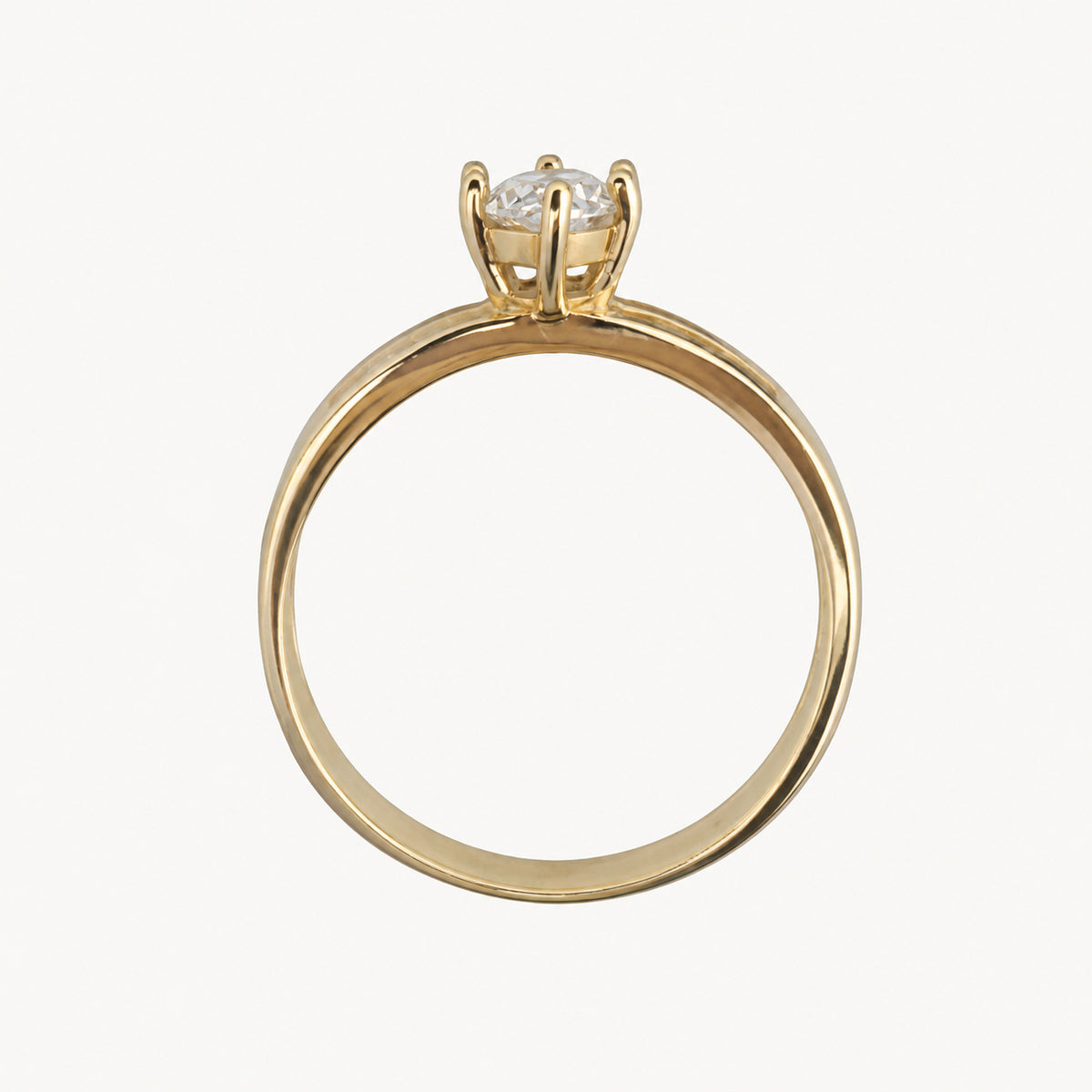 14K Gold Marquise Three-Row Ring — profile view
