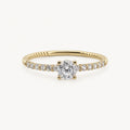14K Gold Petite Stone Accent Band — front view
