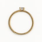 14K Gold Petite Stone Accent Band — profile view