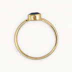 14K Gold Dark Teardrop Ring — profile view