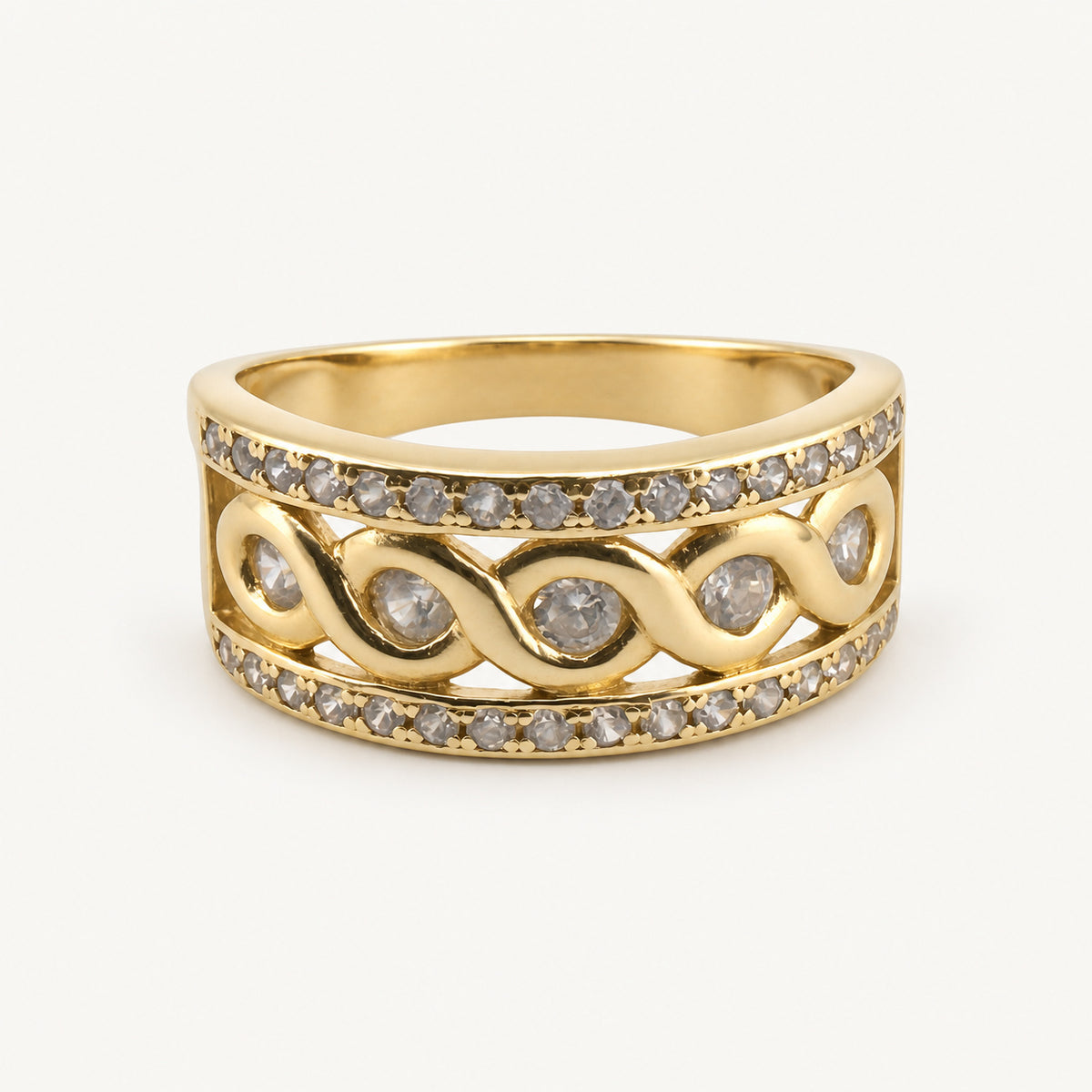 14K Gold Infinity Openwork Band — front view