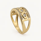 14K Gold Infinity Openwork Band — three-quarter view