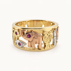 14K Gold Elephant Openwork Band — front view