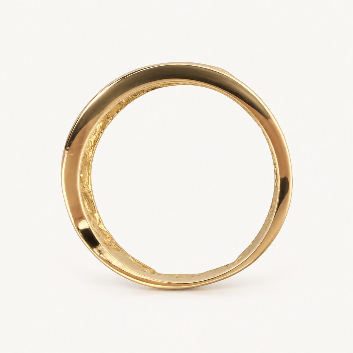 14K Gold Elephant Openwork Band — overhead view